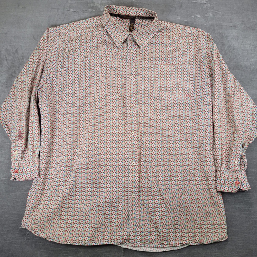 ROC by Rocawear Men's 5X Multicolor‎ Geometric Print Button Down Shirt